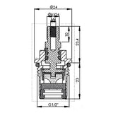 Inventive Creations CC12 1/2" Ceramic Cartridge 1/4 Turn (Sold In Pairs) Inventive Creations