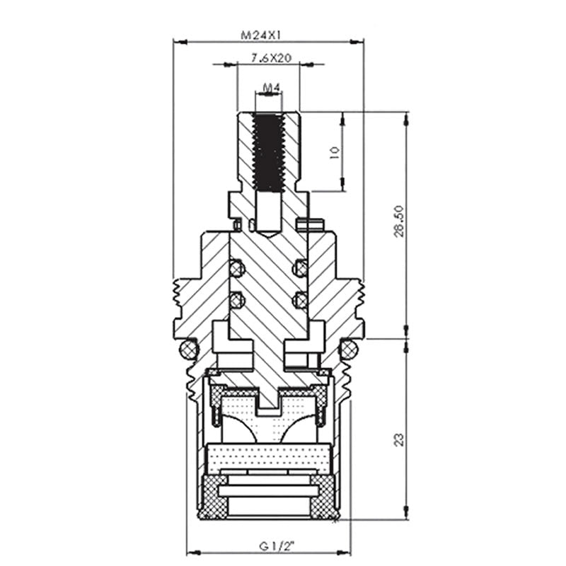 Inventive Creations CC3 1/2" Ceramic Cartridge 1/4 Turn (Sold In Pairs) Inventive Creations