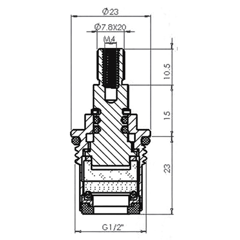Inventive Creations CC4 1/2" Ceramic Cartridge 1/4 Turn (Sold In Pairs) Inventive Creations