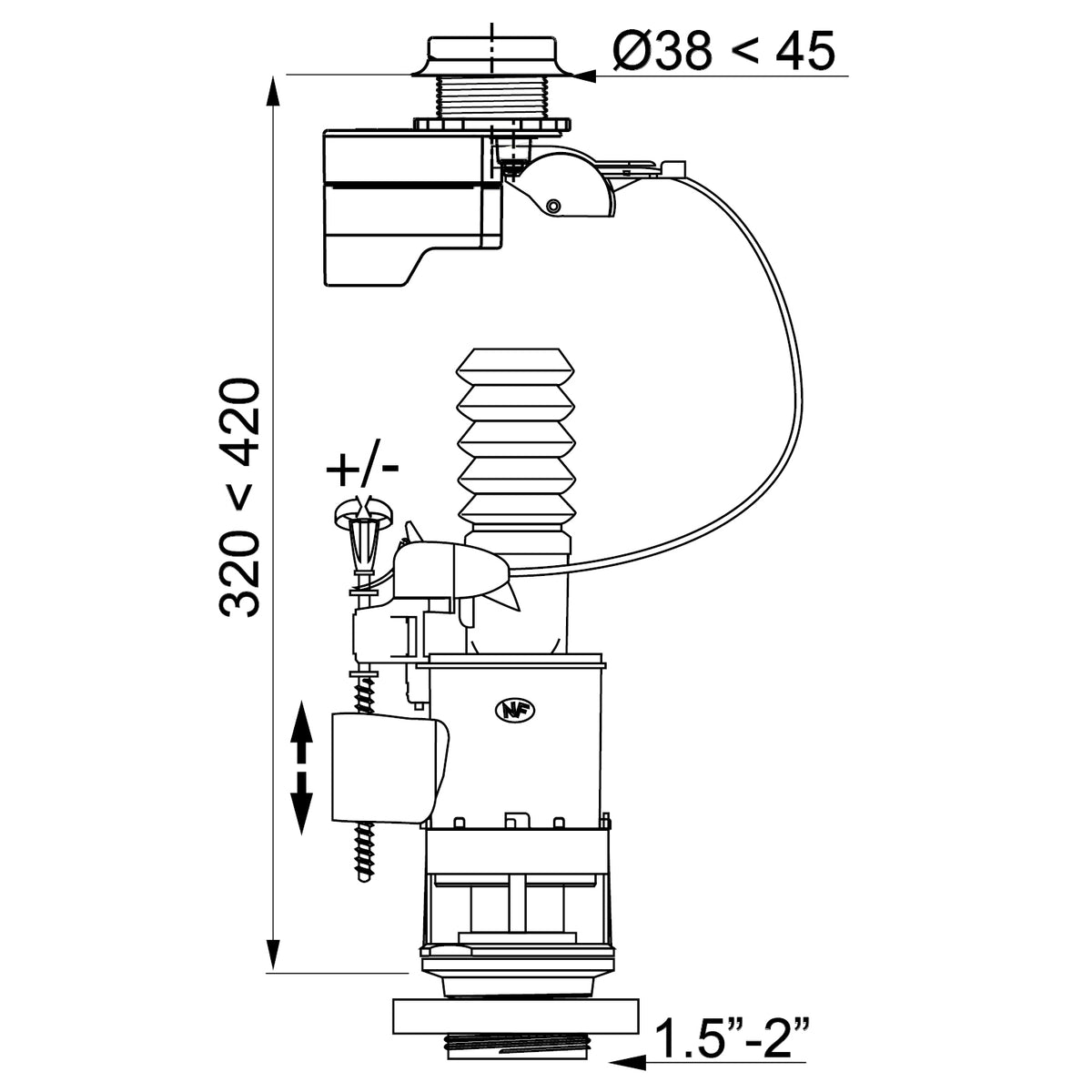 Wirquin Touchless Flush Valve 1 1/2" & 2" Outlet Wirquin