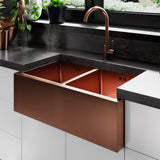 Astini Belfast 800 2.0 Bowl Copper Brushed Stainless Steel Kitchen Sink & Waste Taps UK
