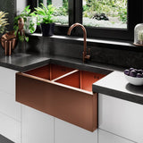 Astini Belfast 800 2.0 Bowl Copper Brushed Stainless Steel Kitchen Sink & Waste Taps UK