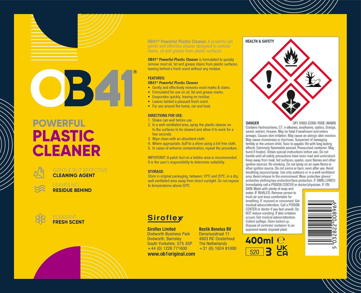 OB41 Powerful Plastic Cleaner 400ML OB1