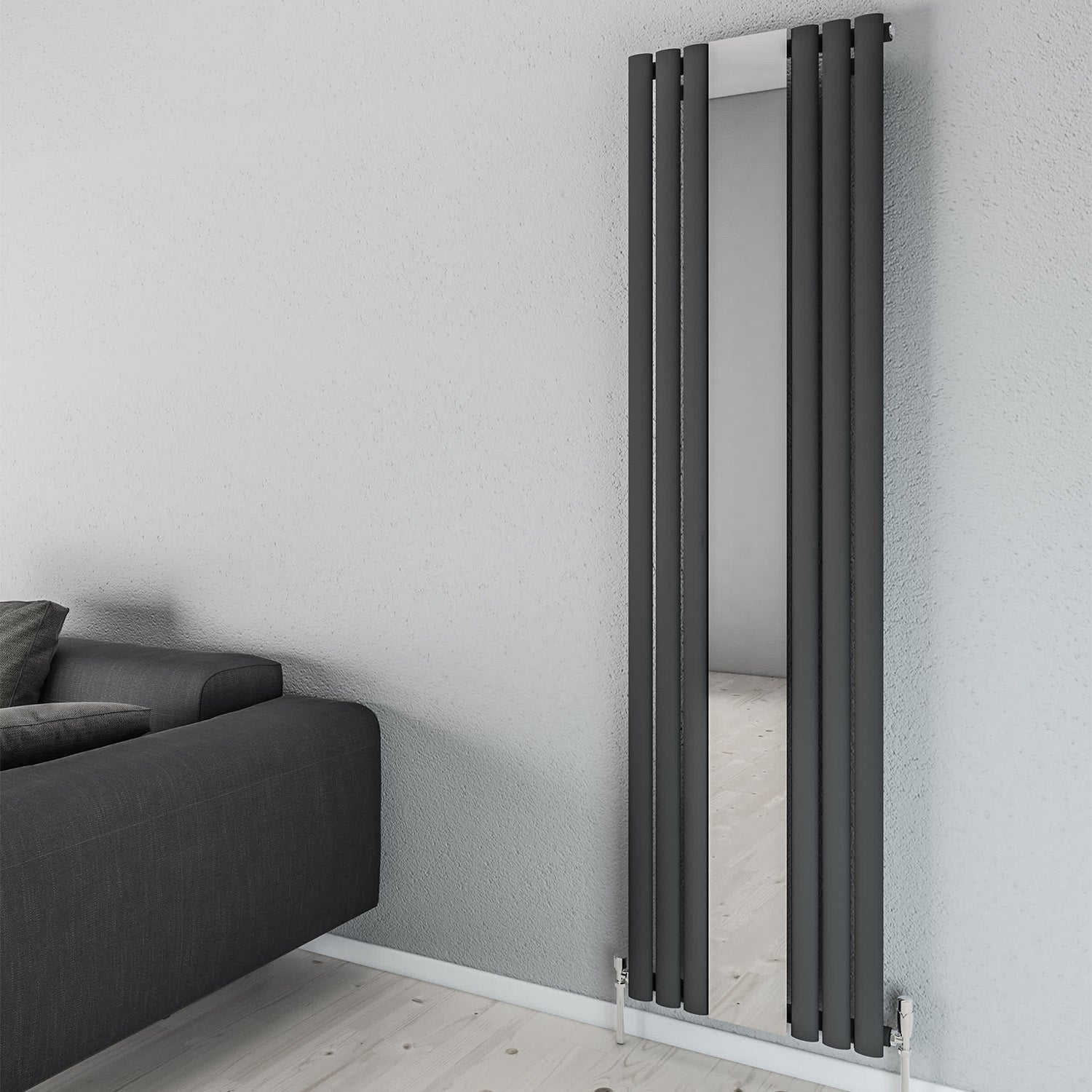 Aqua Moda Steel Vertical Radiator with Mirror W500 x H1800 Frontline