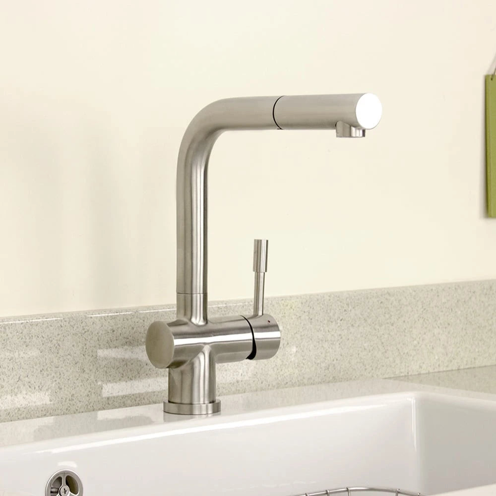 Astini Abele Brushed Stainless Steel Pullout Rinser Kitchen Sink Mixer Tap HK67 Astini
