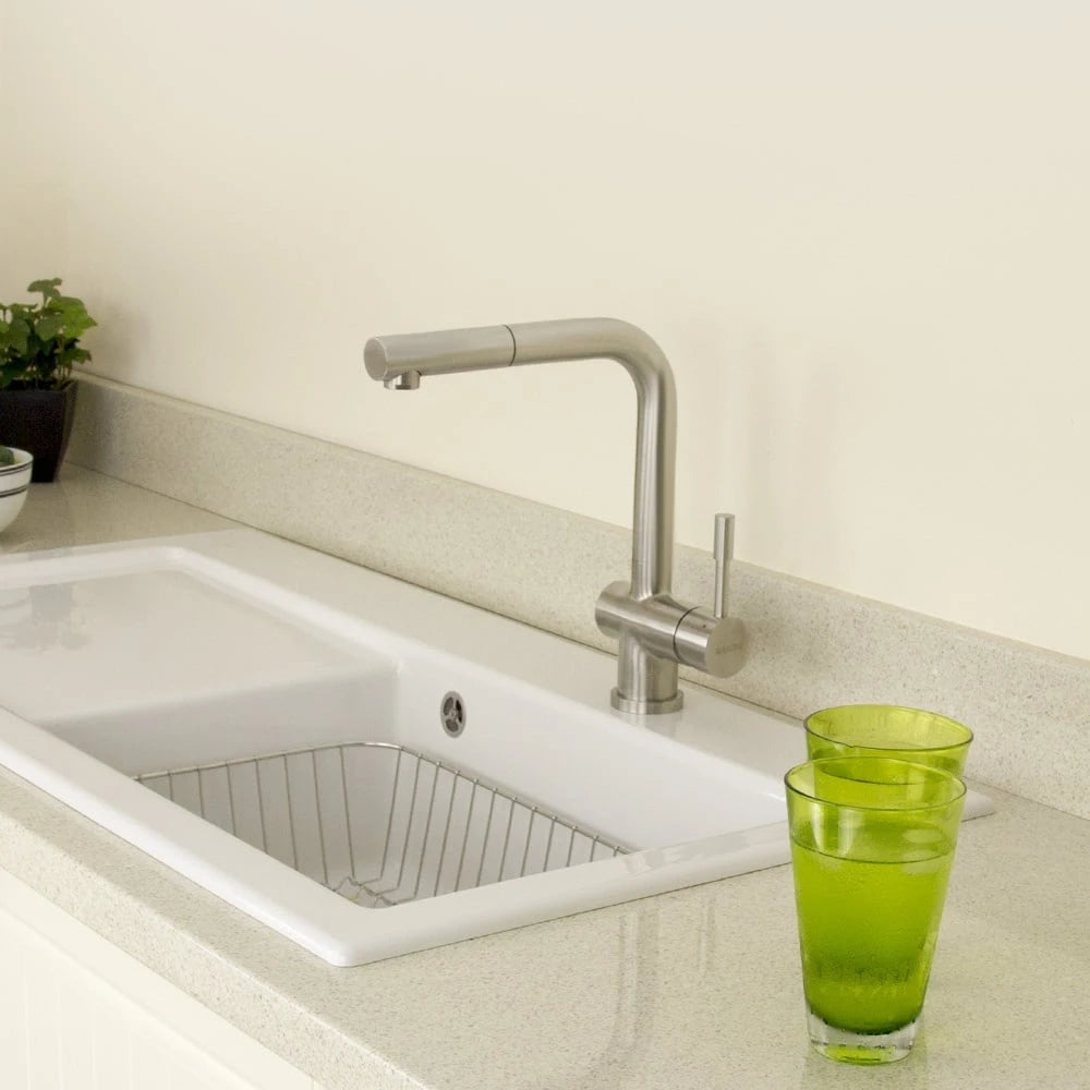Astini Abele Brushed Stainless Steel Pullout Rinser Kitchen Sink Mixer Tap HK67 Astini