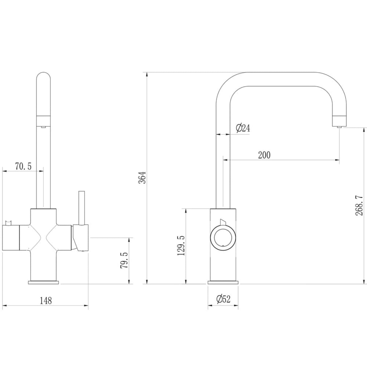 Astini Bollitore² 4 in 1 Boiling Hot & Filtered Cold Kitchen Tap & Tank Kit Astini