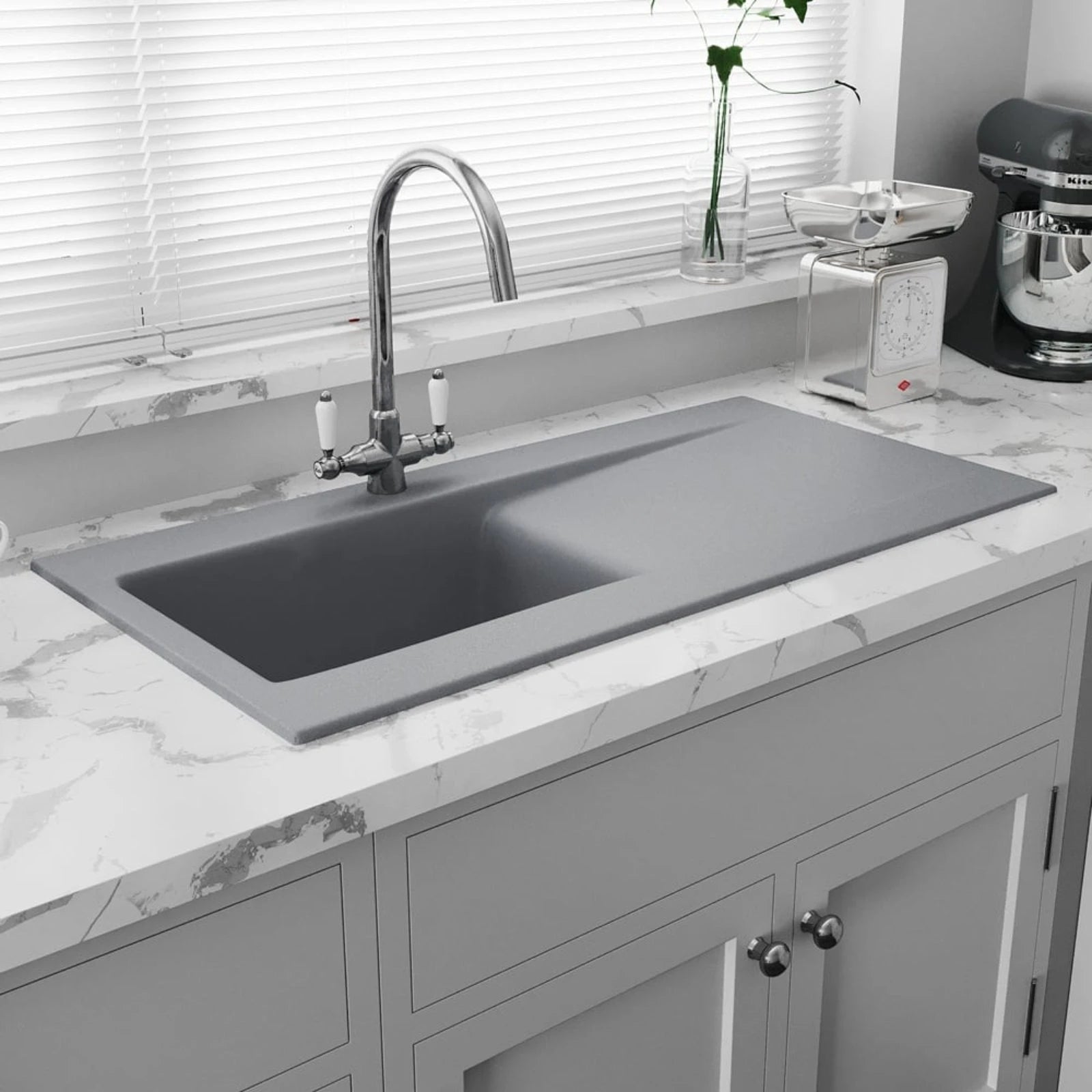Astini Desire 100 1.0 Bowl Ceramic Kitchen Sink & Waste with Matt Finish Astini