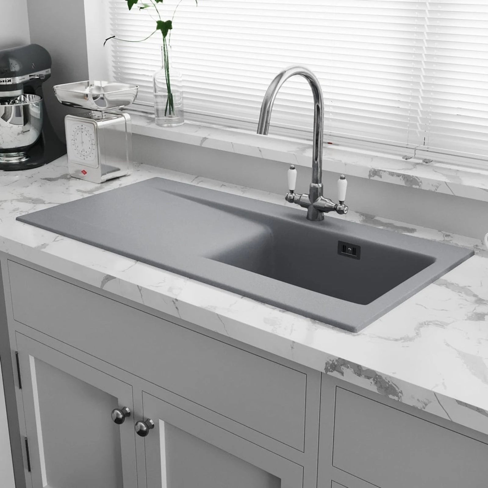 Astini Desire 100 1.0 Bowl Ceramic Kitchen Sink & Waste with Matt Finish Astini