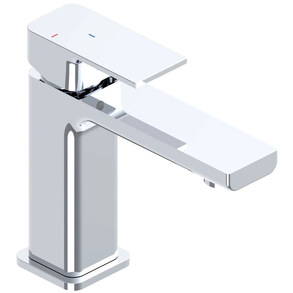 Astini Quadrado Chrome Square Eco Basin Mixer Tap & Waste Astini