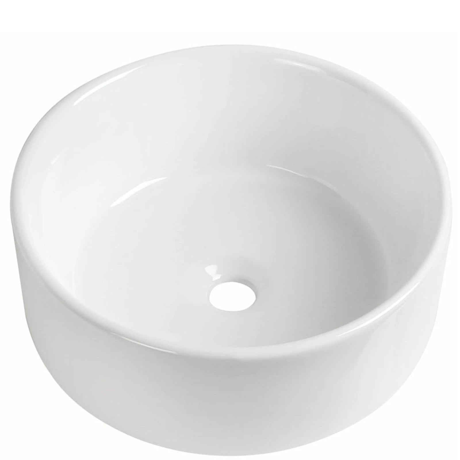 Astini Rrmini 400 Gloss White Round Countertop Basin Taps UK