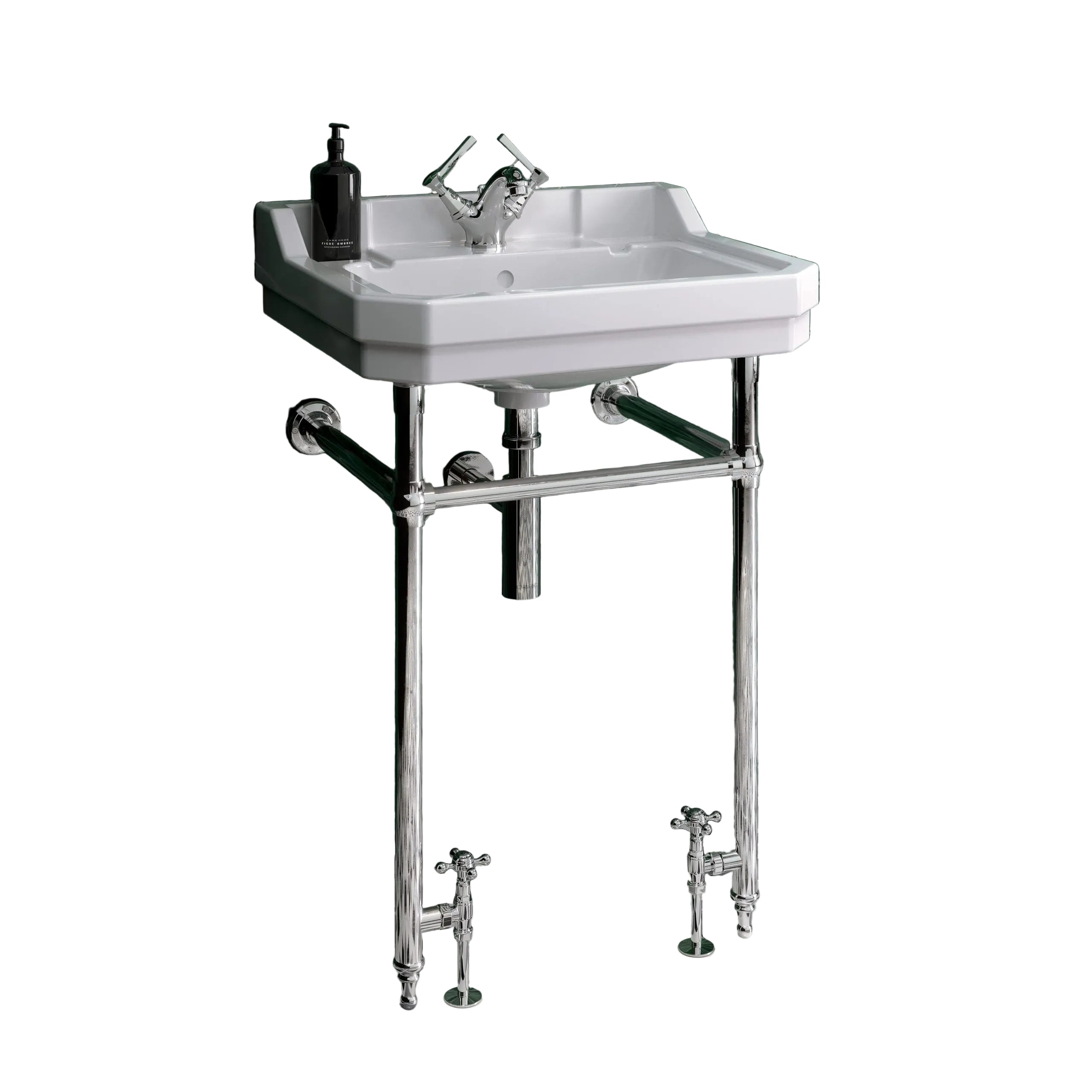 Holborn 1TH 610mm Heated Washstand & Basin - Brushed Brass Holborn