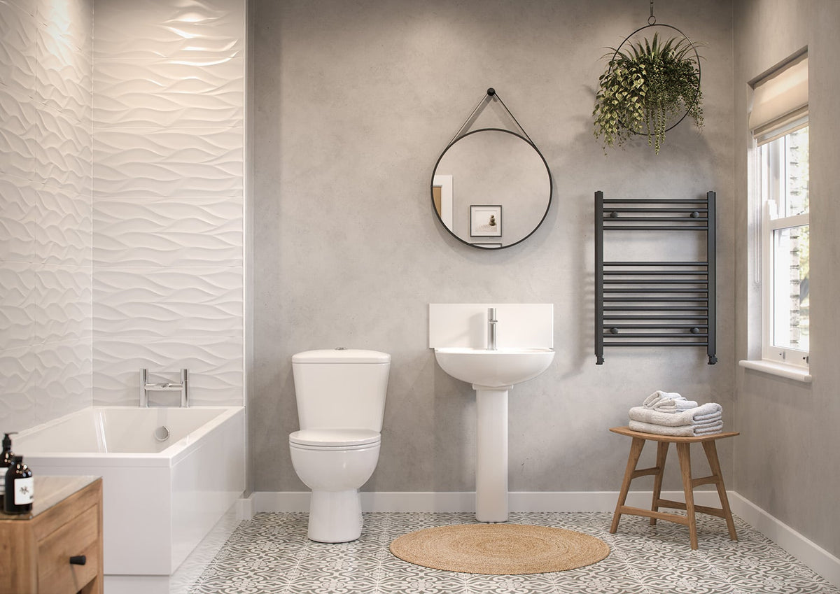 Aqua 560mm Monty Basin & Pedestal 1TH Aqua