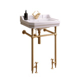 Holborn 1TH 610mm Heated Washstand & Basin - Brushed Brass Holborn