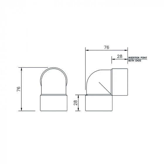 Floplast 40MM ABS solvent weld 90° Bend/Elbow Floplast