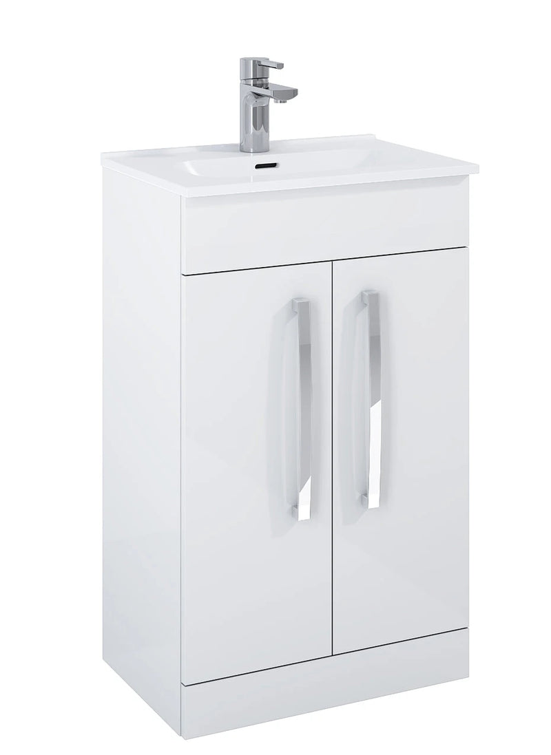 Frontline Aquatrend 600mm 2 Door Floor Standing Vanity Unit & Basin Frontline