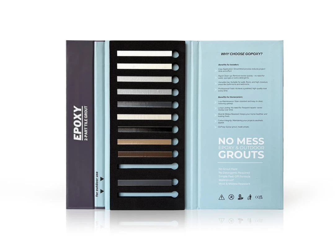 GoPoxy Grout Selection Chart - 9 Indoor & 1 Outdoor Colours
