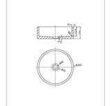 Technical drawing of a round basin