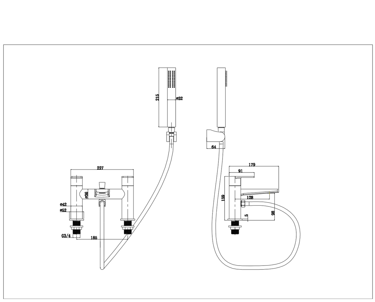 Aqua Pezzo Basin Mixer Inc Waste - Chrome Frontline