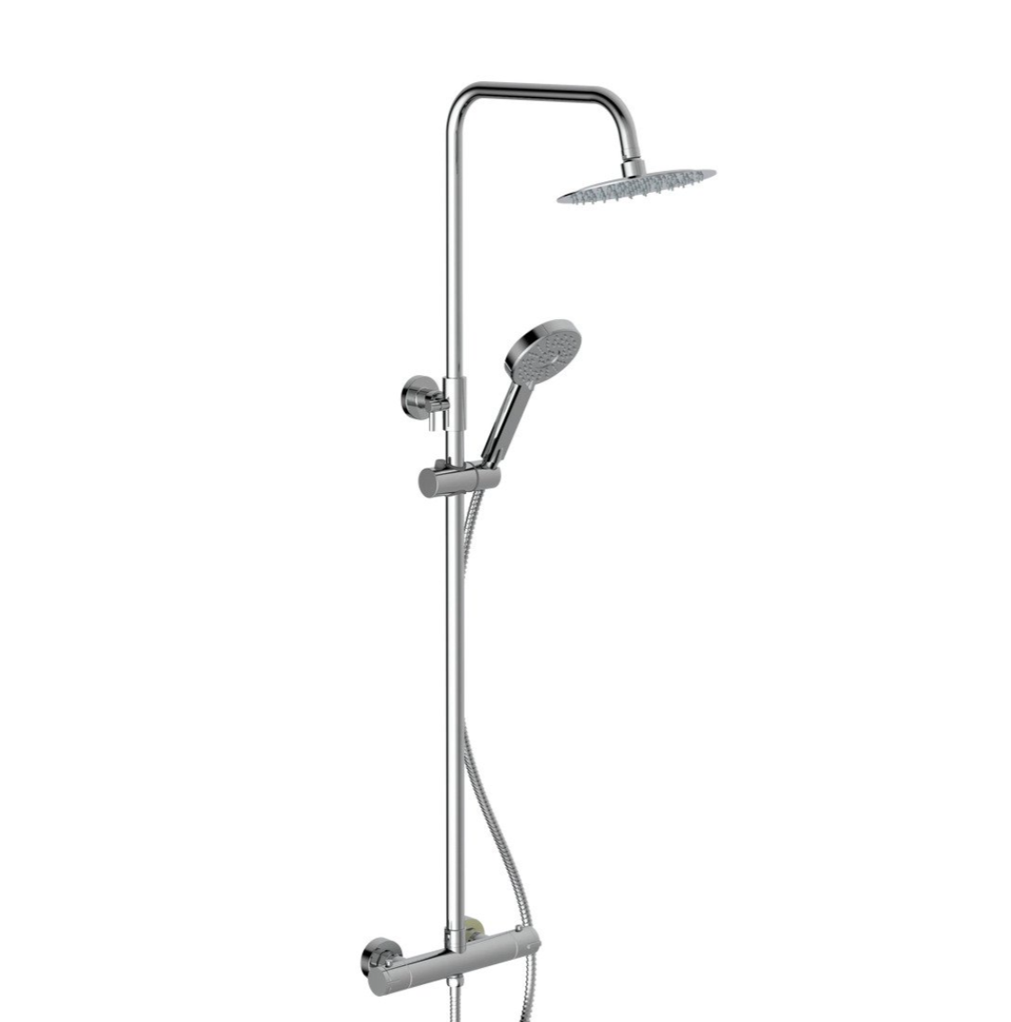 Swan Loughton Column Shower w/ Rail, Hose & Round Head Swan
