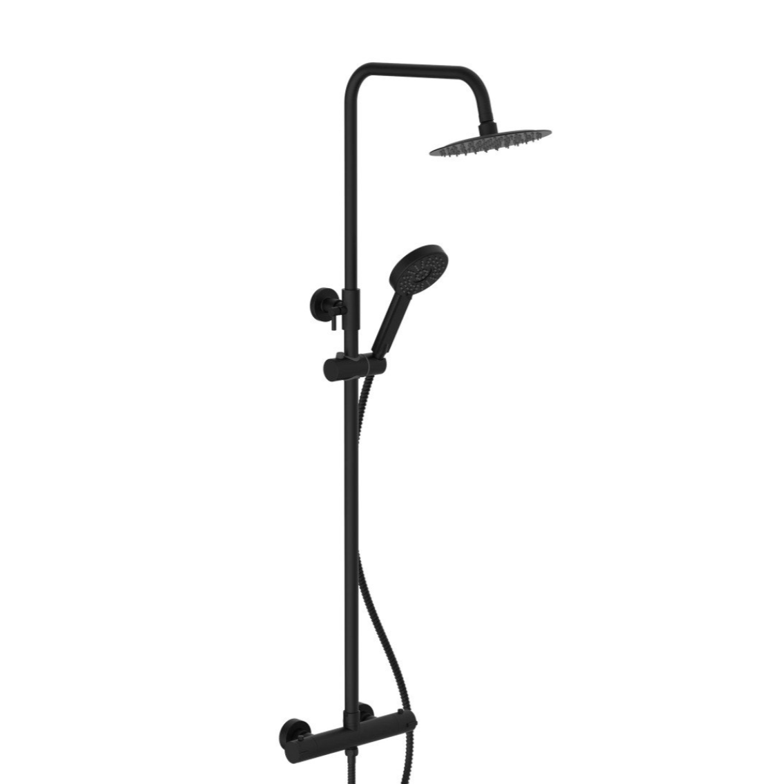Swan Loughton Column Shower w/ Rail, Hose & Round Head Swan