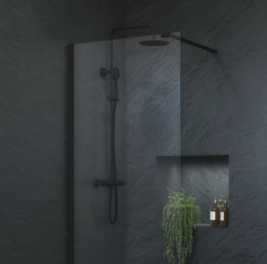 Swan Loughton Column Shower w/ Rail, Hose & Round Head Swan