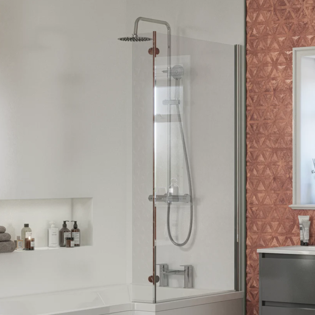 Swan Loughton Column Shower w/ Rail, Hose & Round Head Swan