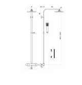 Swan Loughton Column Shower w/ Rail, Hose & Square Head Swan