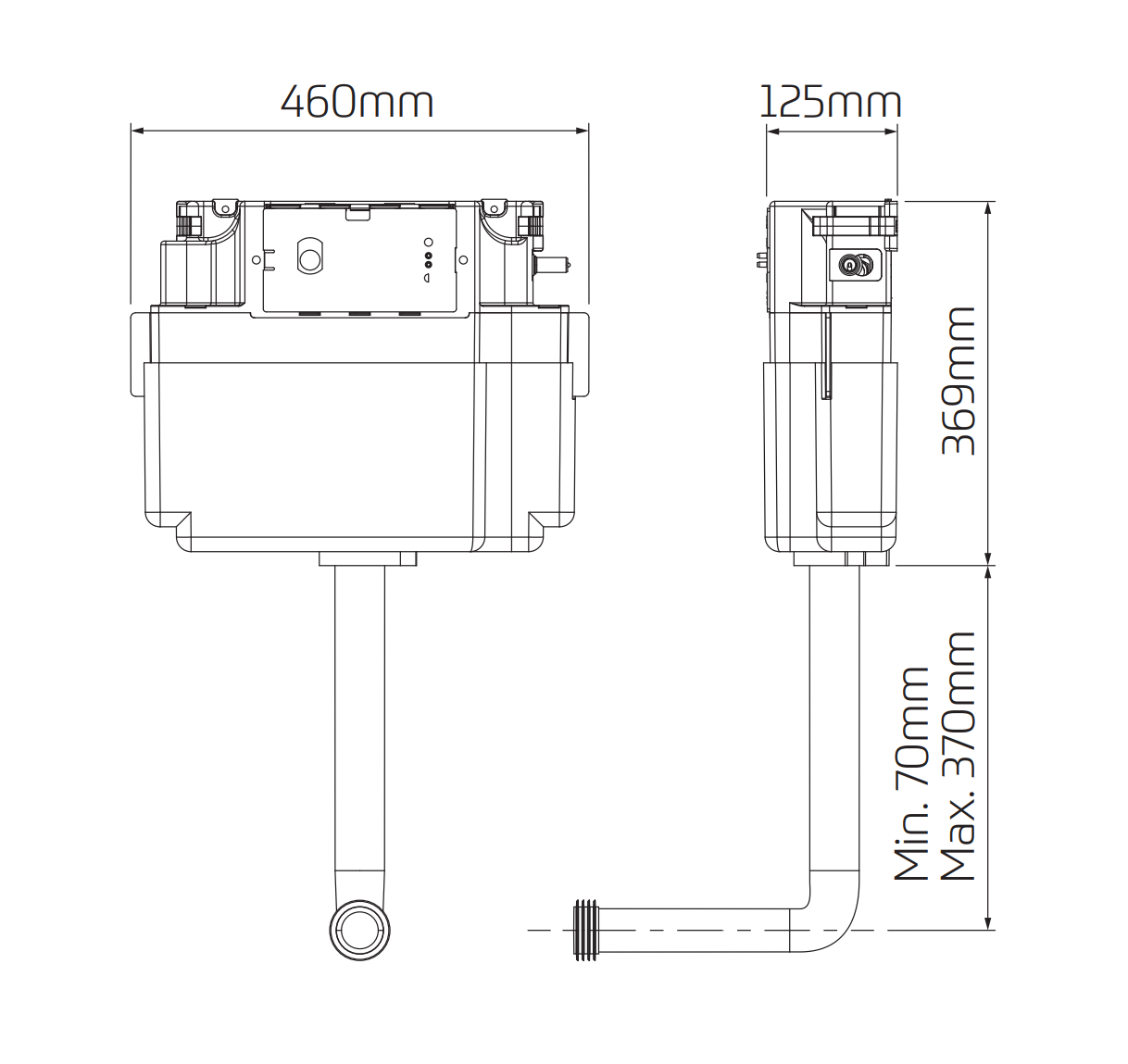 Thomas Dudley Vantage Side Entry Concealed Cistern & 51mm Flush Button Thomas Dudley