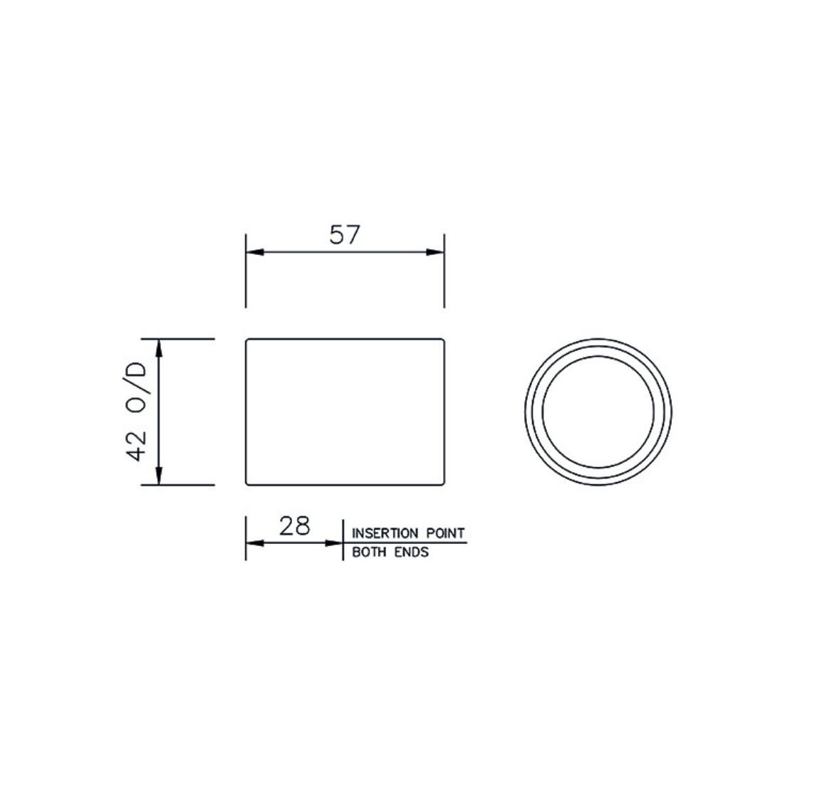 Floplast 32MM ABS Solvent Weld Straight Coupling Floplast