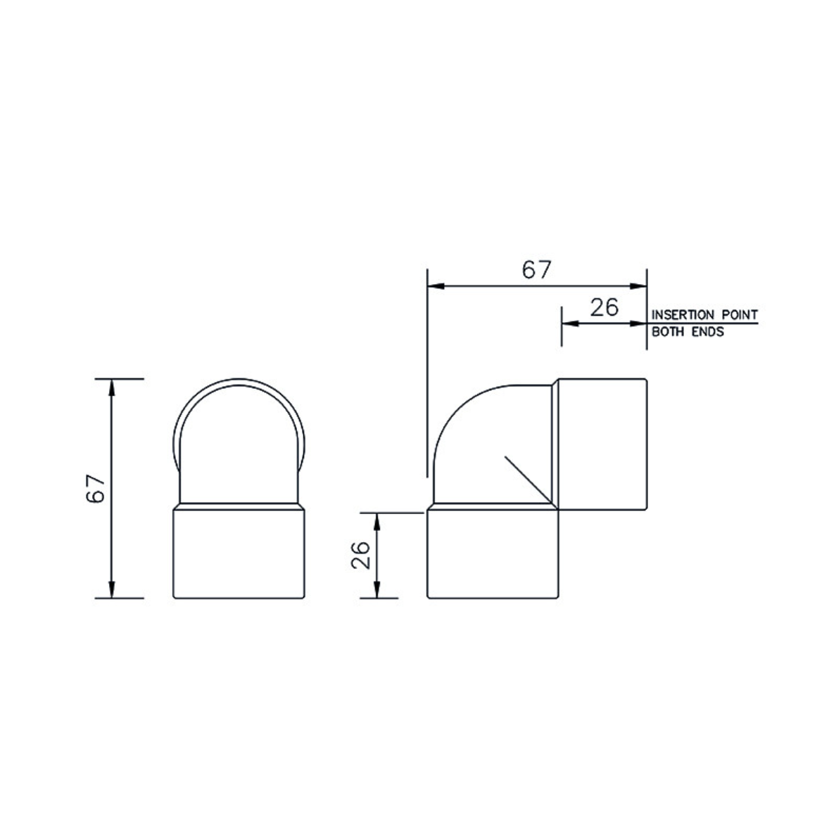Floplast 32MM ABS solvent weld 90° Bend/Elbow Floplast
