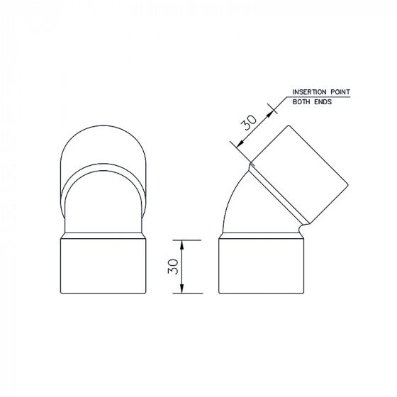 Floplast 40MM ABS Solvent Weld 135° (45°) Bend/Elbow Floplast