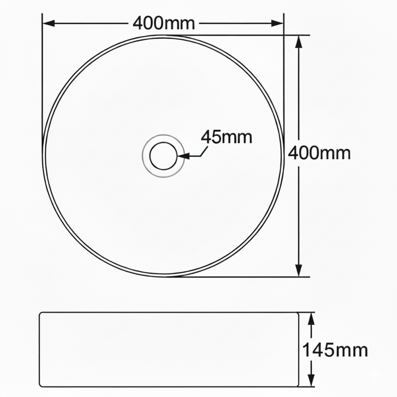 Astini Rrmini 400 Gloss White Round Countertop Basin Taps UK