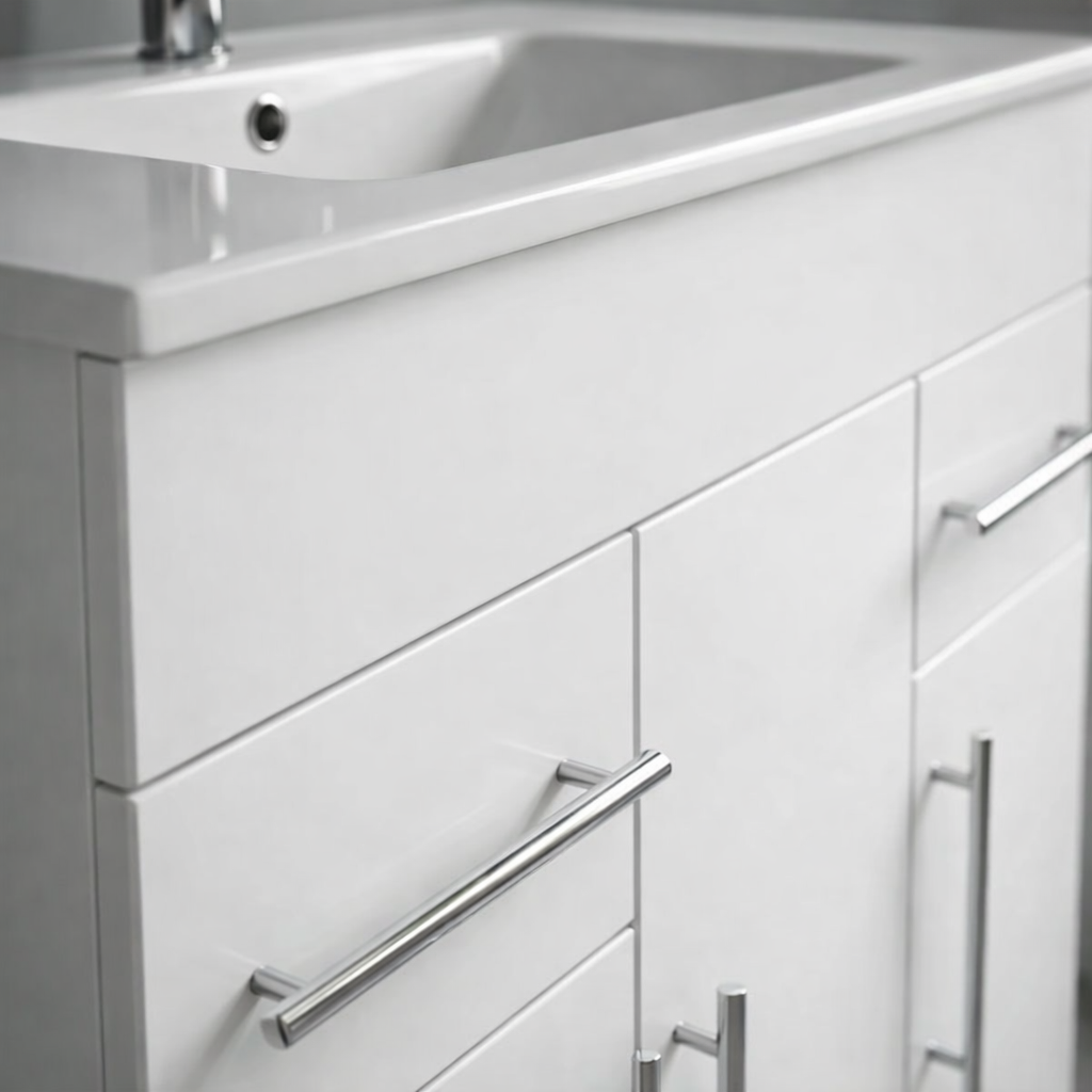 Aqua Contemporary 750mm Vanity & Basin White Gloss Frontline