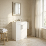 Aqua Contemporary 600mm Vanity & Basin White Gloss Frontline
