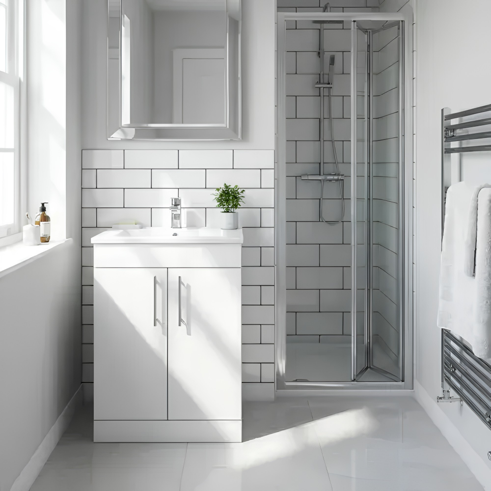 Aqua Contemporary 600mm Vanity & Basin White Gloss Frontline