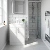 Aqua Contemporary 600mm Vanity & Basin White Gloss Frontline