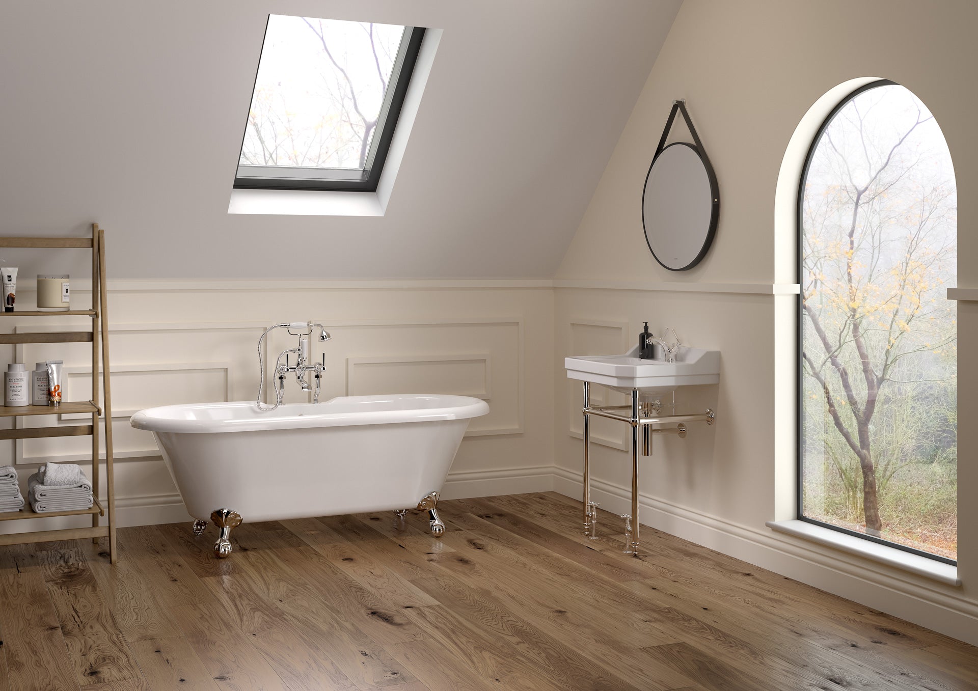 Holborn 1TH 610mm Heated Washstand & Basin - Brushed Brass Holborn