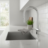 Astini Mayhill Single Lever Pull Out Kitchen Sink Mixer Tap with Brushed Brass Finish