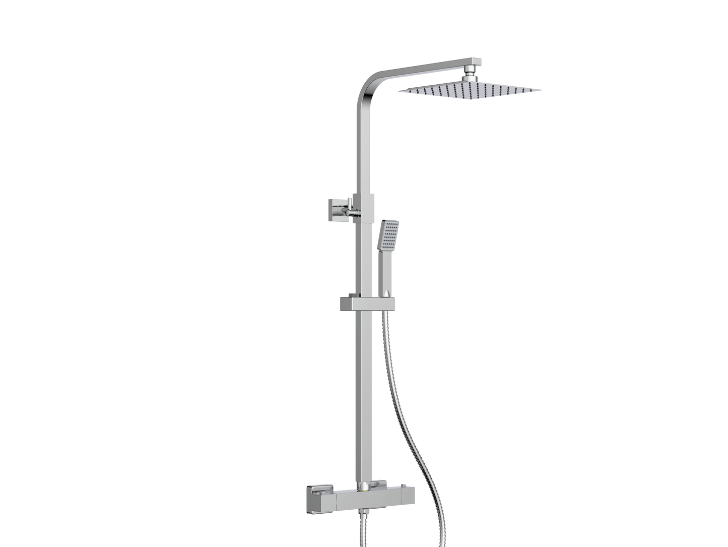 Swan Loughton Column Shower w/ Rail, Hose & Square Head Swan