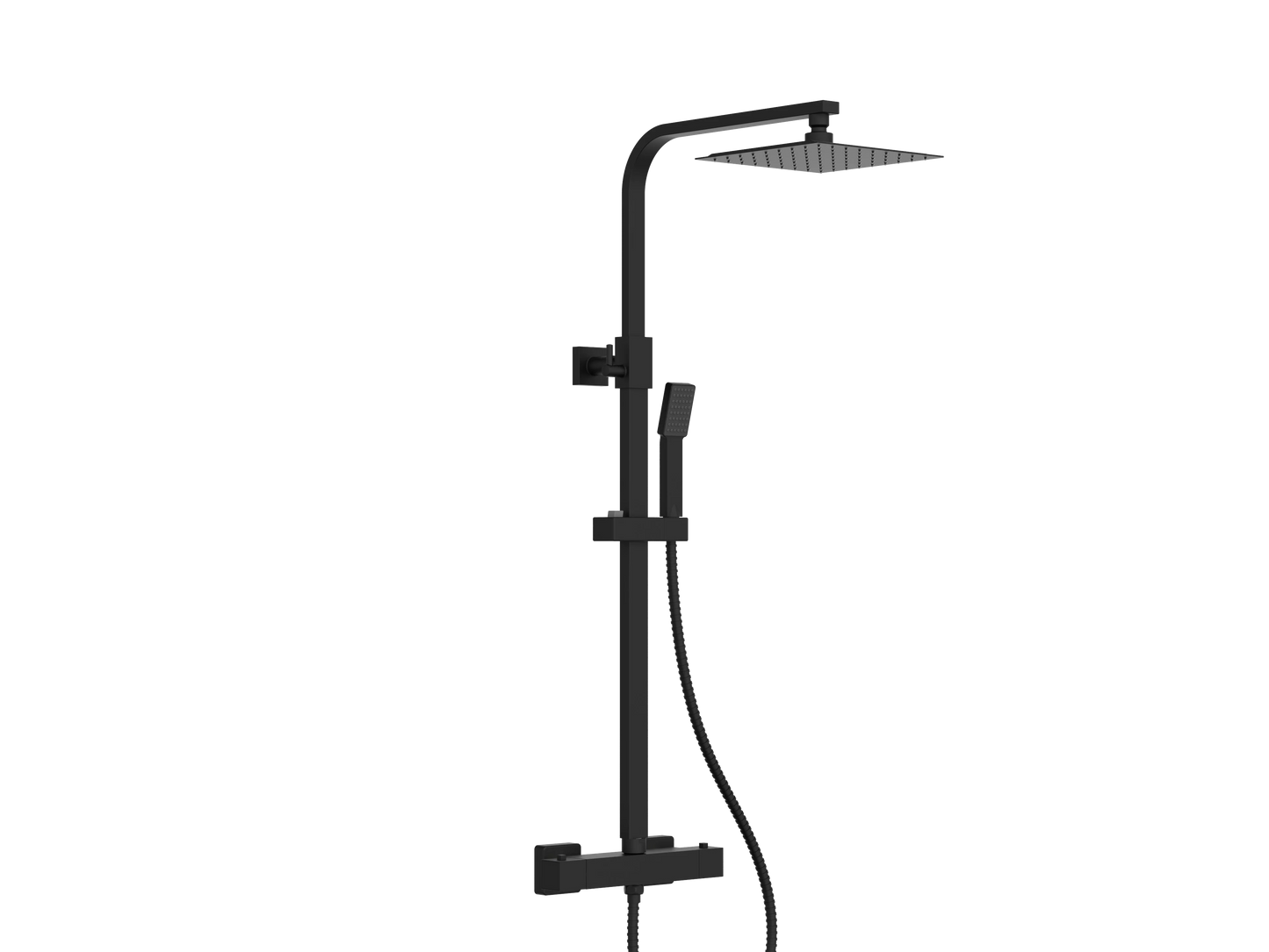 Swan Loughton Column Shower w/ Rail, Hose & Square Head Swan