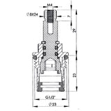 Inventive Creations CC10 1/2" Ceramic Cartridge 1/4 Turn (Sold In Pairs) Inventive Creations