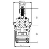 Inventive Creations CC17 1/2" Ceramic Cartridge 1/4 Turn (Sold In Pairs) Inventive Creations