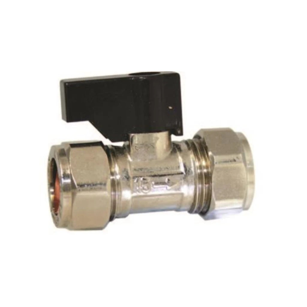15MM Compression ISO Valve Chrome & Black Lever