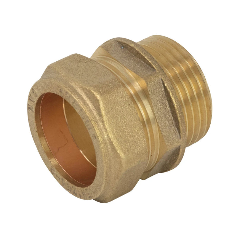 15MM x 3/4" Compression Straight Connector Male Iron