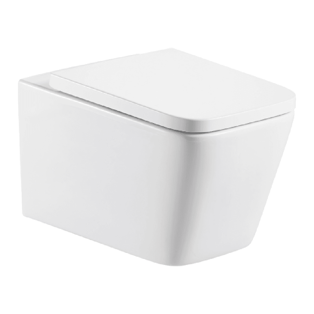 Astini Milan Square Rimless Wall Hung Toilet Pan & Seat