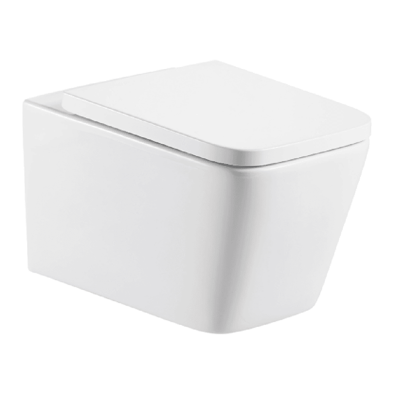 Astini Milan Square Rimless Wall Hung Toilet Pan & Seat