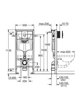 Grohe Rapid SL 1.13m 3-In-1 Installation Frame Set For WC Grohe