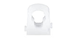 White plastic clip on a white background