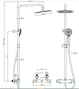 Eastbrook Modern Rigid Riser Shower w/ Handset Eastbrook